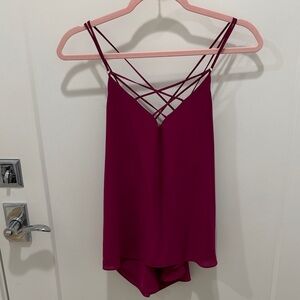 Express Magenta Strappy V-Neck Cami